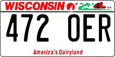 WI license plate 472OER