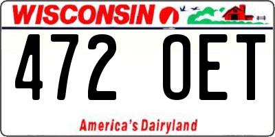 WI license plate 472OET