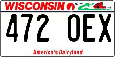 WI license plate 472OEX