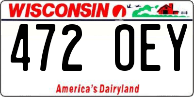 WI license plate 472OEY