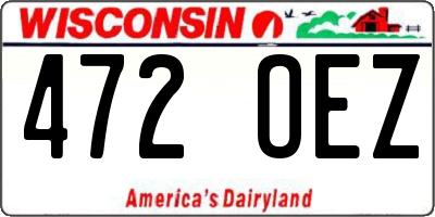 WI license plate 472OEZ