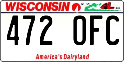WI license plate 472OFC