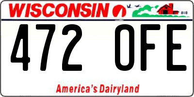 WI license plate 472OFE