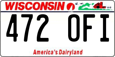 WI license plate 472OFI
