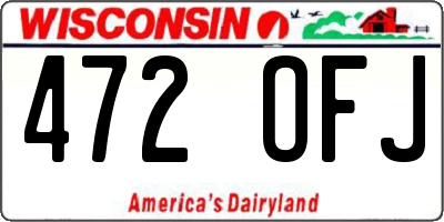WI license plate 472OFJ