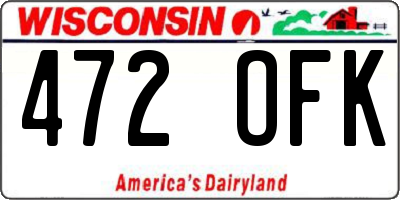 WI license plate 472OFK
