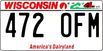 WI license plate 472OFM