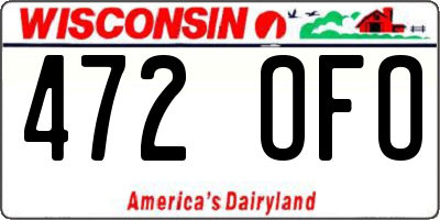 WI license plate 472OFO