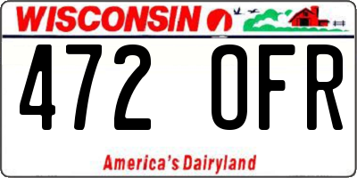 WI license plate 472OFR