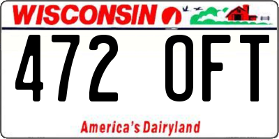 WI license plate 472OFT