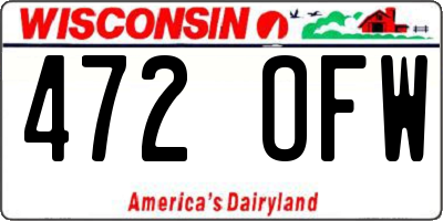 WI license plate 472OFW