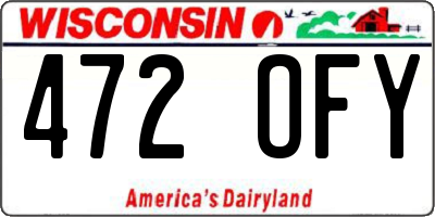 WI license plate 472OFY