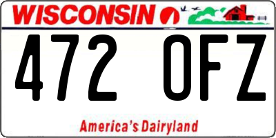 WI license plate 472OFZ