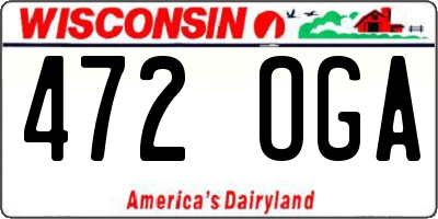 WI license plate 472OGA