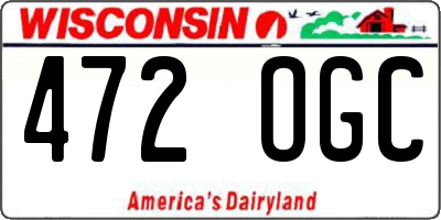 WI license plate 472OGC