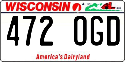 WI license plate 472OGD