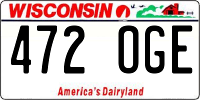 WI license plate 472OGE