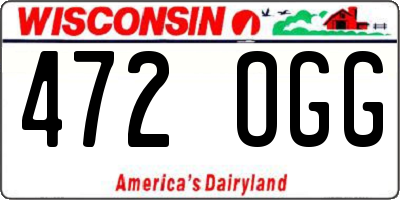 WI license plate 472OGG