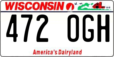 WI license plate 472OGH
