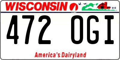 WI license plate 472OGI