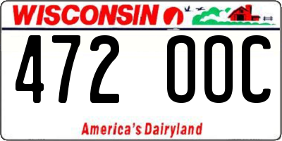 WI license plate 472OOC
