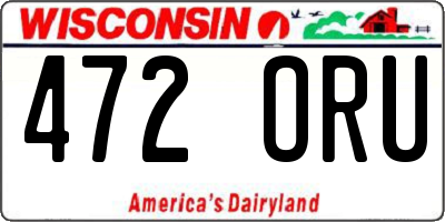 WI license plate 472ORU
