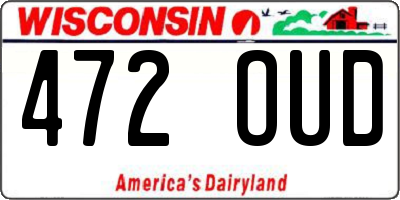 WI license plate 472OUD