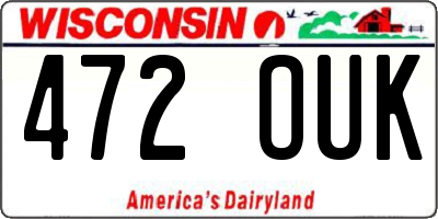 WI license plate 472OUK