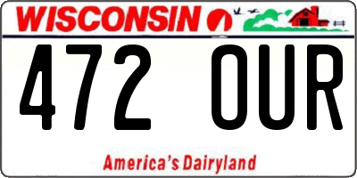 WI license plate 472OUR