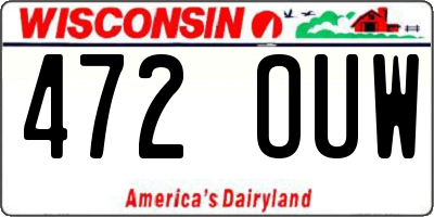 WI license plate 472OUW