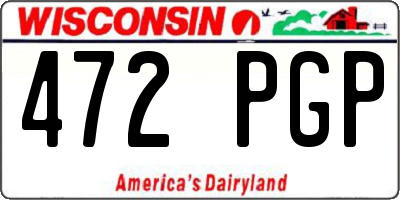 WI license plate 472PGP