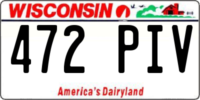WI license plate 472PIV