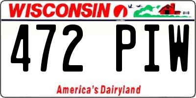 WI license plate 472PIW