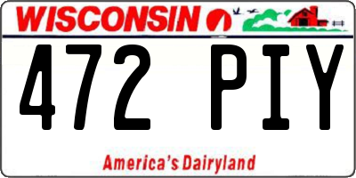WI license plate 472PIY