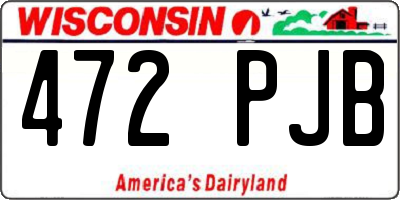 WI license plate 472PJB