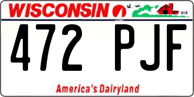 WI license plate 472PJF