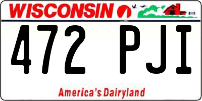 WI license plate 472PJI