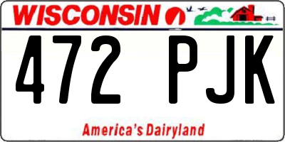 WI license plate 472PJK