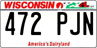 WI license plate 472PJN