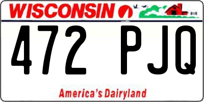 WI license plate 472PJQ