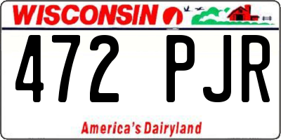 WI license plate 472PJR
