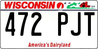 WI license plate 472PJT