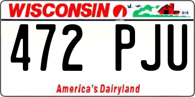WI license plate 472PJU