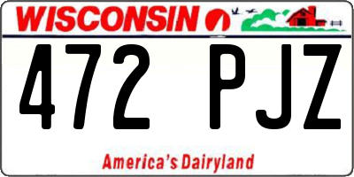 WI license plate 472PJZ