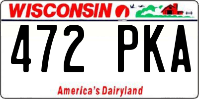 WI license plate 472PKA