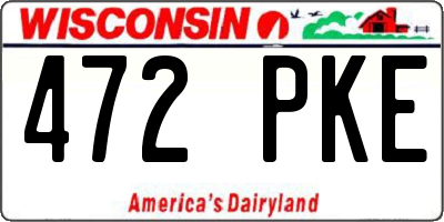 WI license plate 472PKE