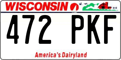 WI license plate 472PKF