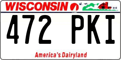 WI license plate 472PKI