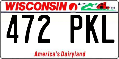 WI license plate 472PKL