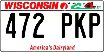 WI license plate 472PKP